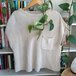 Together Cream Knit Sweater with Pocket